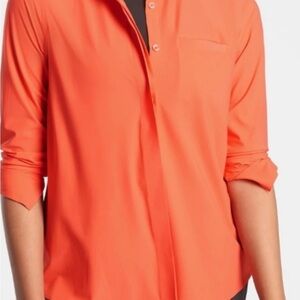 Athleta Women's Bright Orange Button Down Shirt